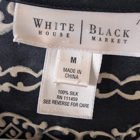 White House Black Market Silk Wrap Blouse 100% Silk, Size M - Picture 4 of 4